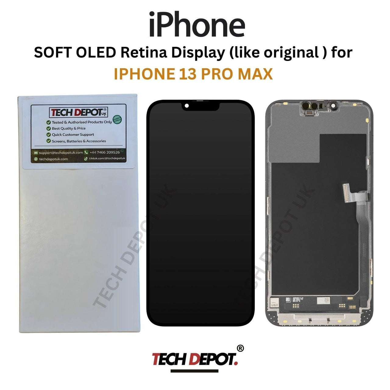 IPhone 13 Pro Max Soft OLED Screen Replacement - Premium Quality
