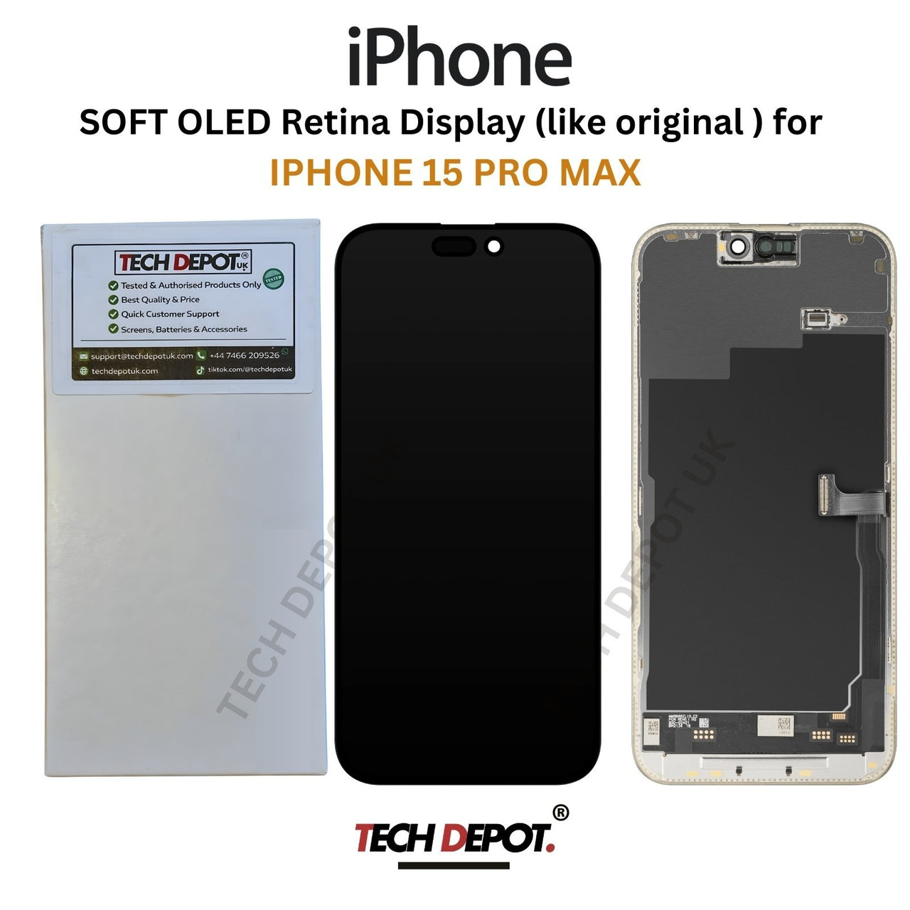 IPhone 15 Pro Max Soft OLED Screen Replacement - Premium Quality
