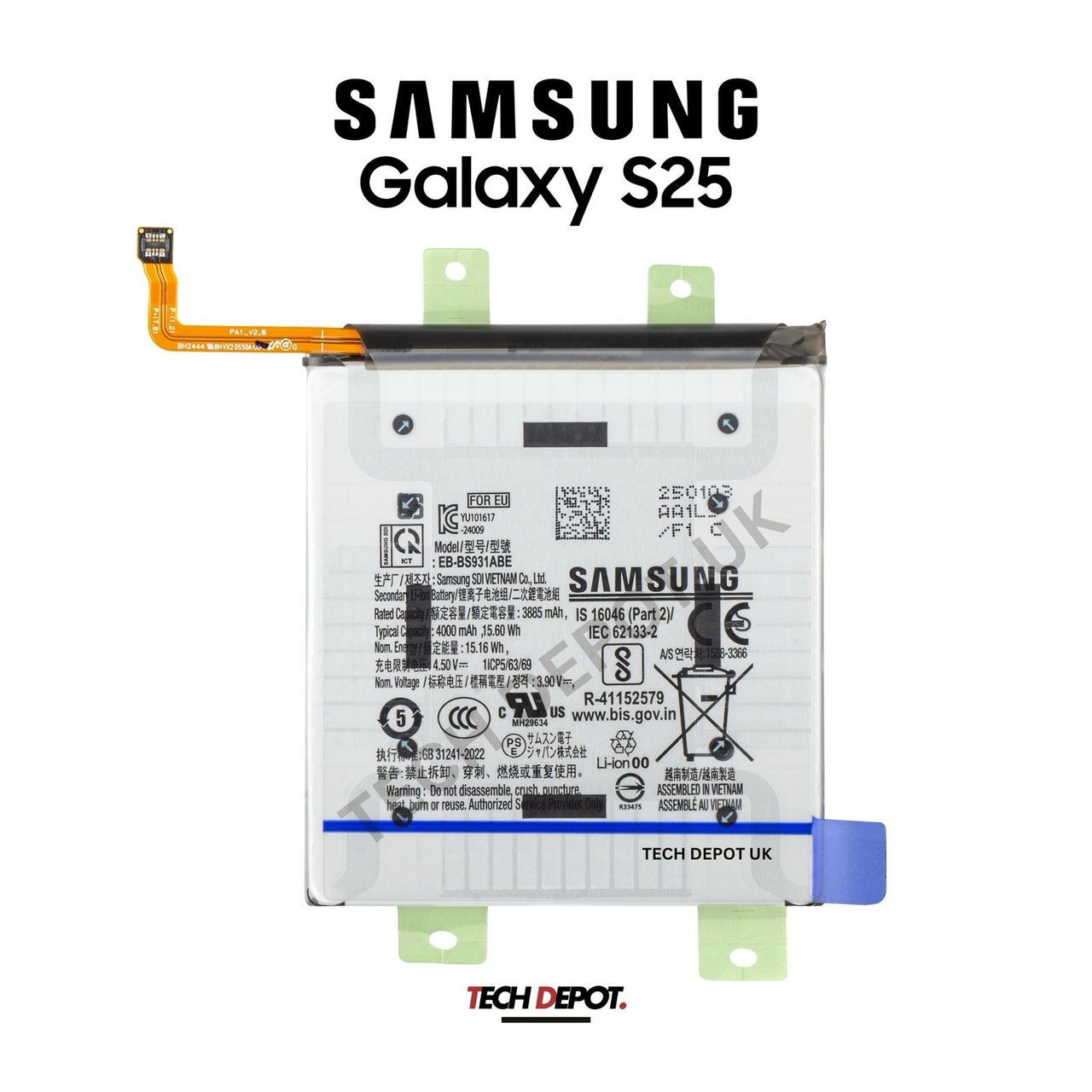 Genuine Samsung Galaxy S25 Battery 4000mAh EB-BS931ABE