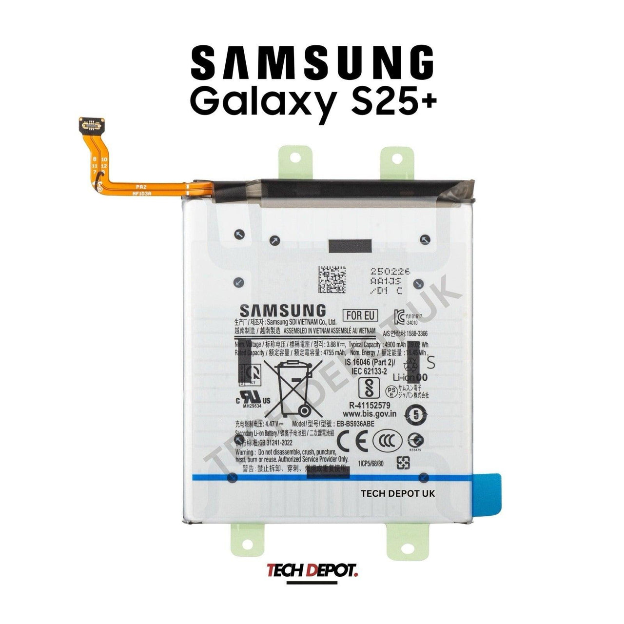 Genuine Samsung Galaxy S25+ Plus Battery 4900mAh EB-BS936ABY