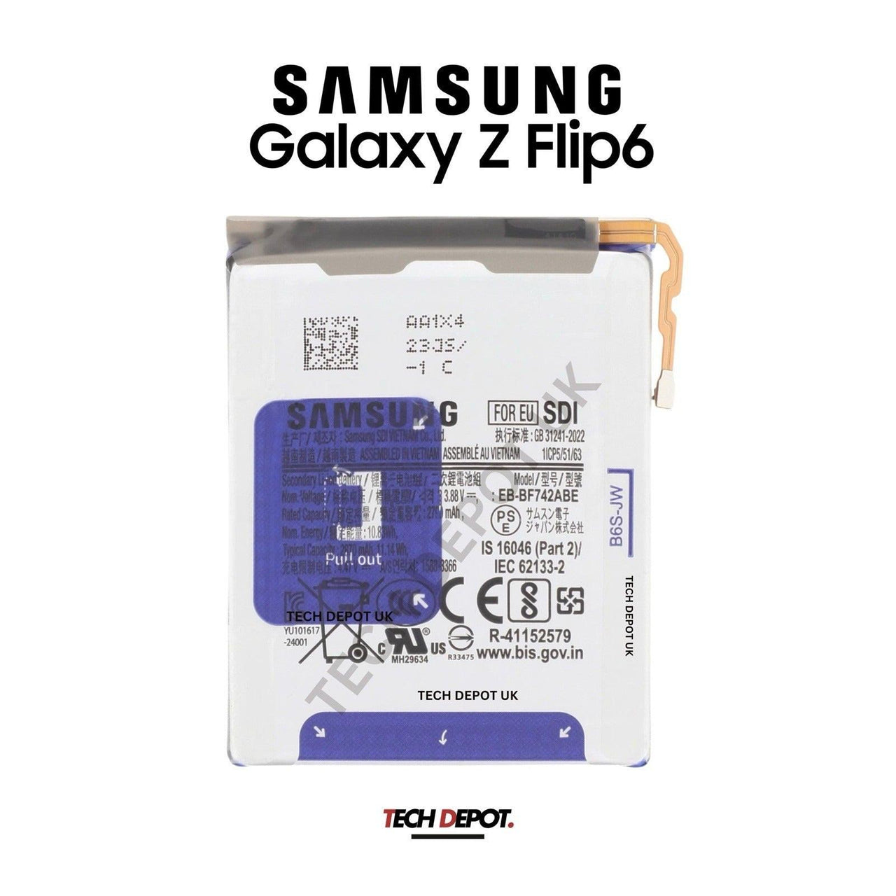 Genuine Samsung Galaxy Z Flip 6 5G (SM-F741) Main Battery 2870mAh EB-BF742ABE