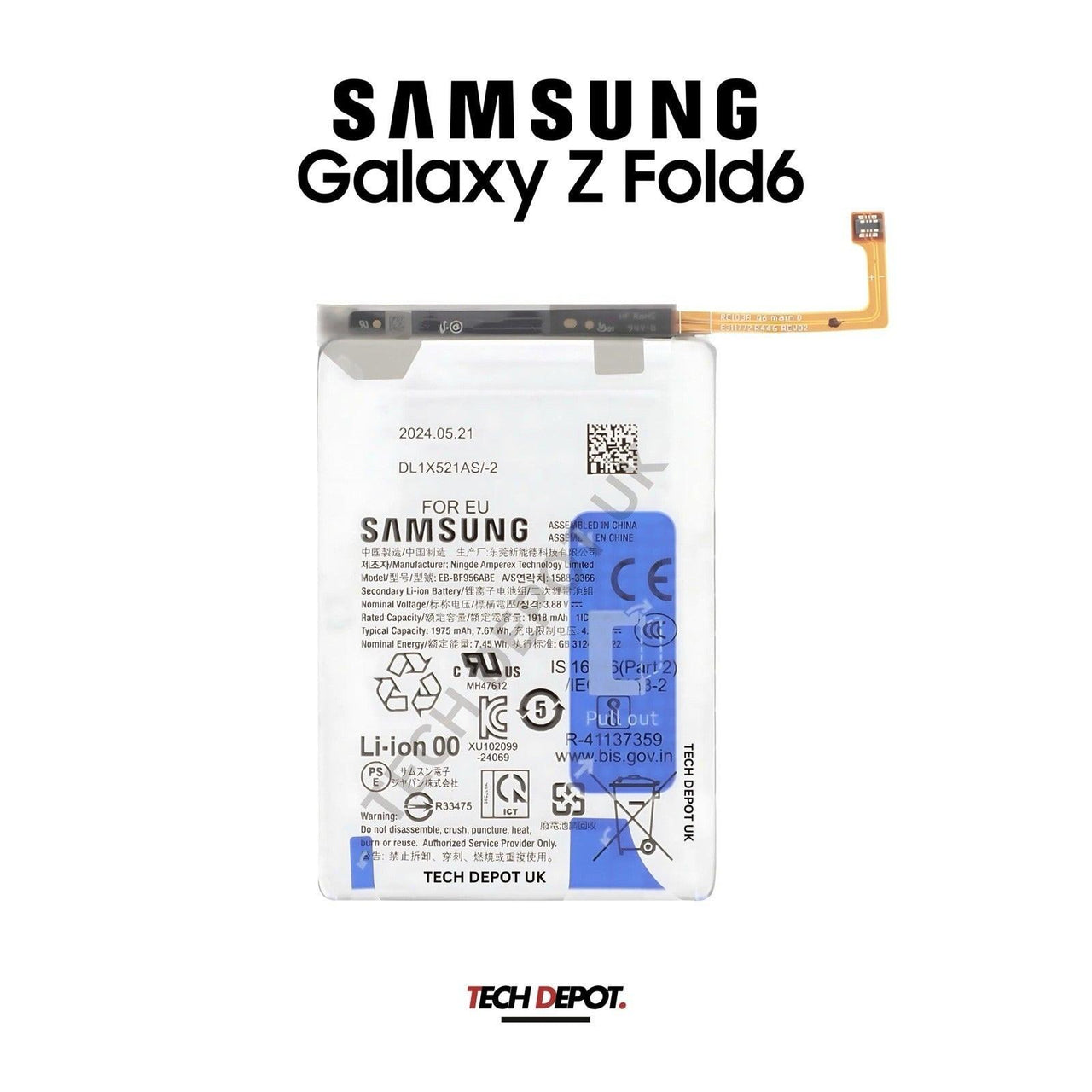 Genuine Samsung Galaxy Z Fold 6 5G Sub Battery (SM-F956) 1975mAh EB-BF956ABE