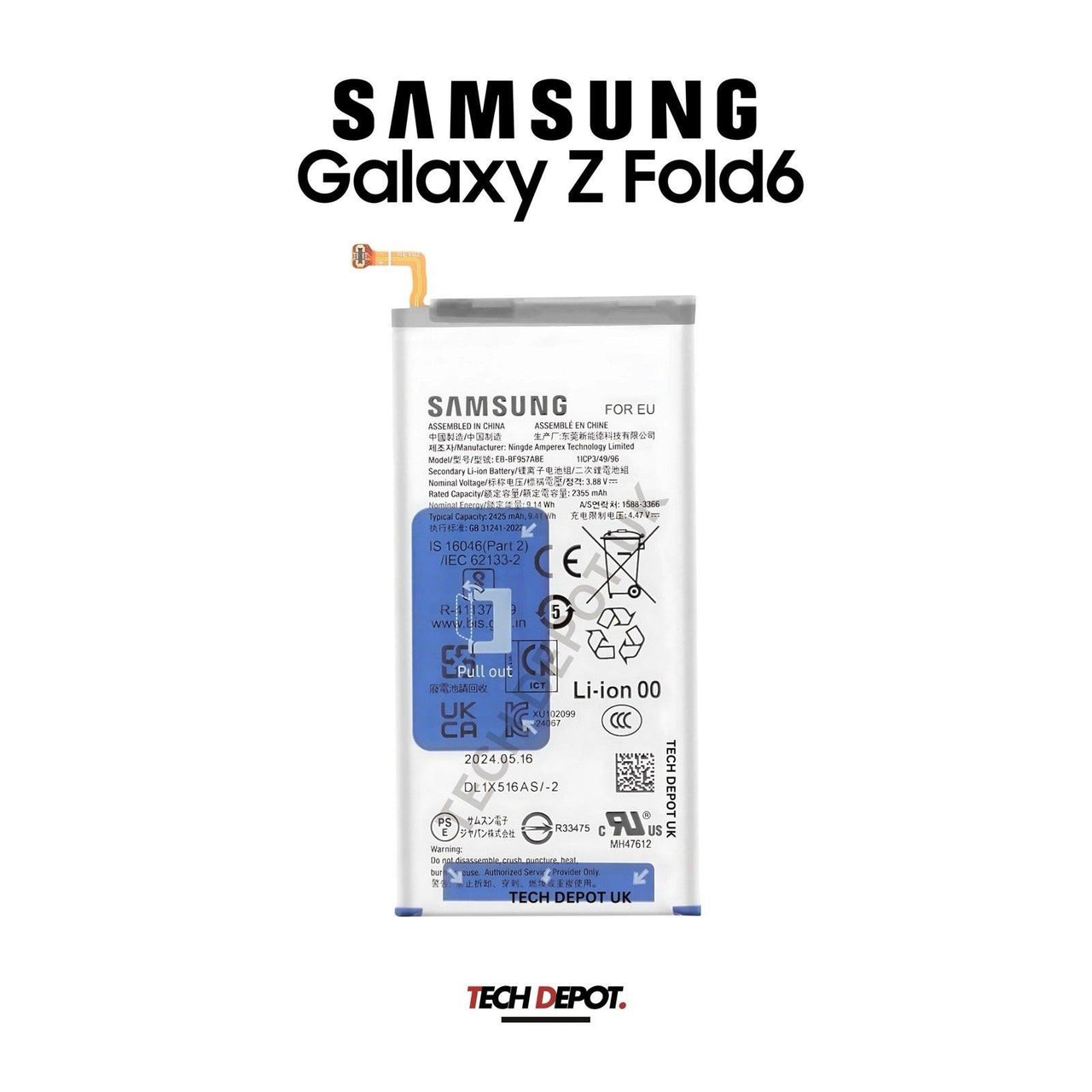 Genuine Samsung Galaxy Z Fold 6 5G Main Battery (SM-F956) 2425mAh EB-BF957ABE