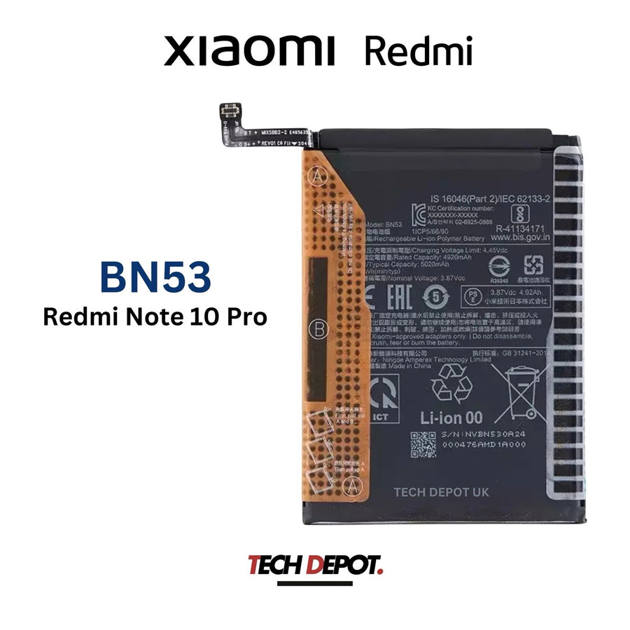 Xiaomi Redmi Note 10 Pro Battery Replacement  BN53 -5020mAh