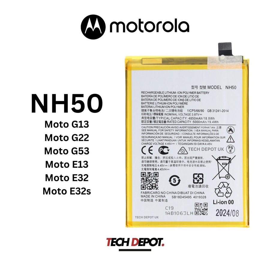 Motorola NH50 Replacement Battery For Moto G13, G22, G53, E13, E32- 5000mAh