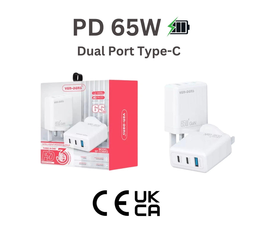 65W PD Type-C USB Super Fast Charger QC 3.0 Quick Wall GaN Charger Adapter Plug