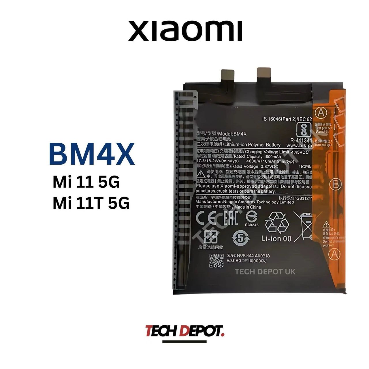Mi 11 5G/ Mi 11T 5G Battery Replacement 4710mAh- BM4X