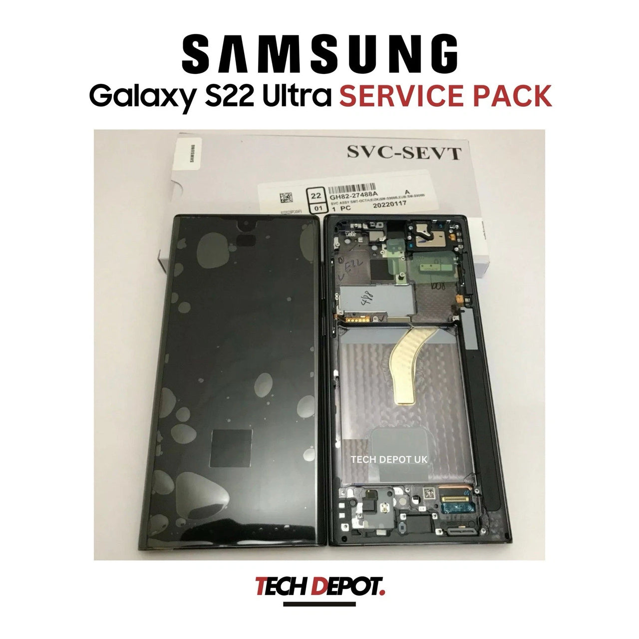 Genuine Samsung Galaxy S22 Ultra 5G(SM- S908B) SERVICE PACK LCD- BURGUNDY