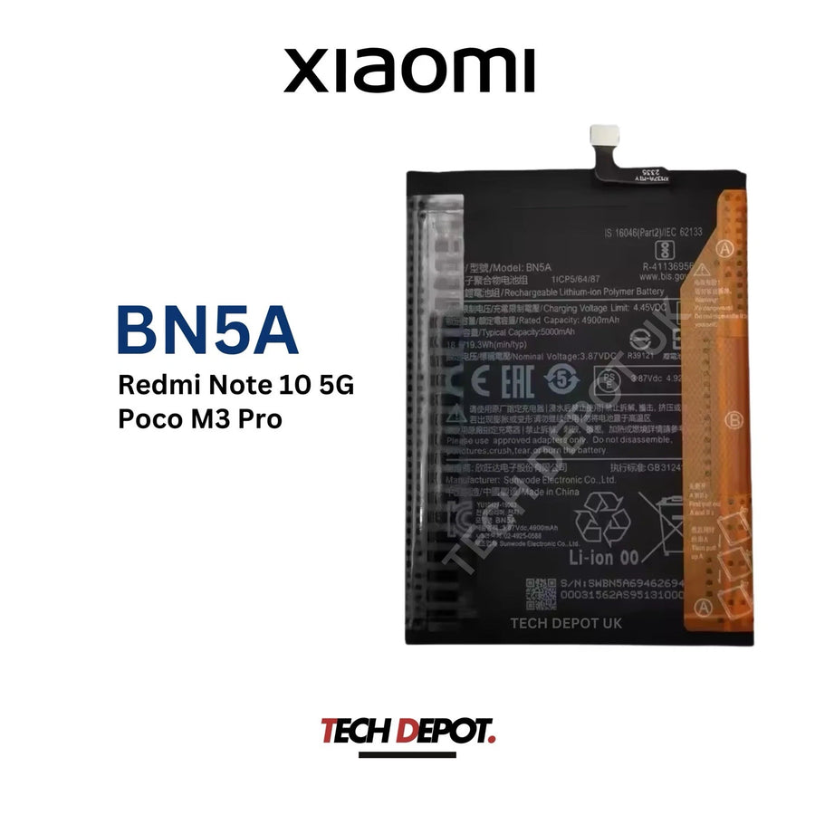 BN5A Battery Replacement for Redmi Note 10 5G/ Poco M3 Pro- 5000mAh
