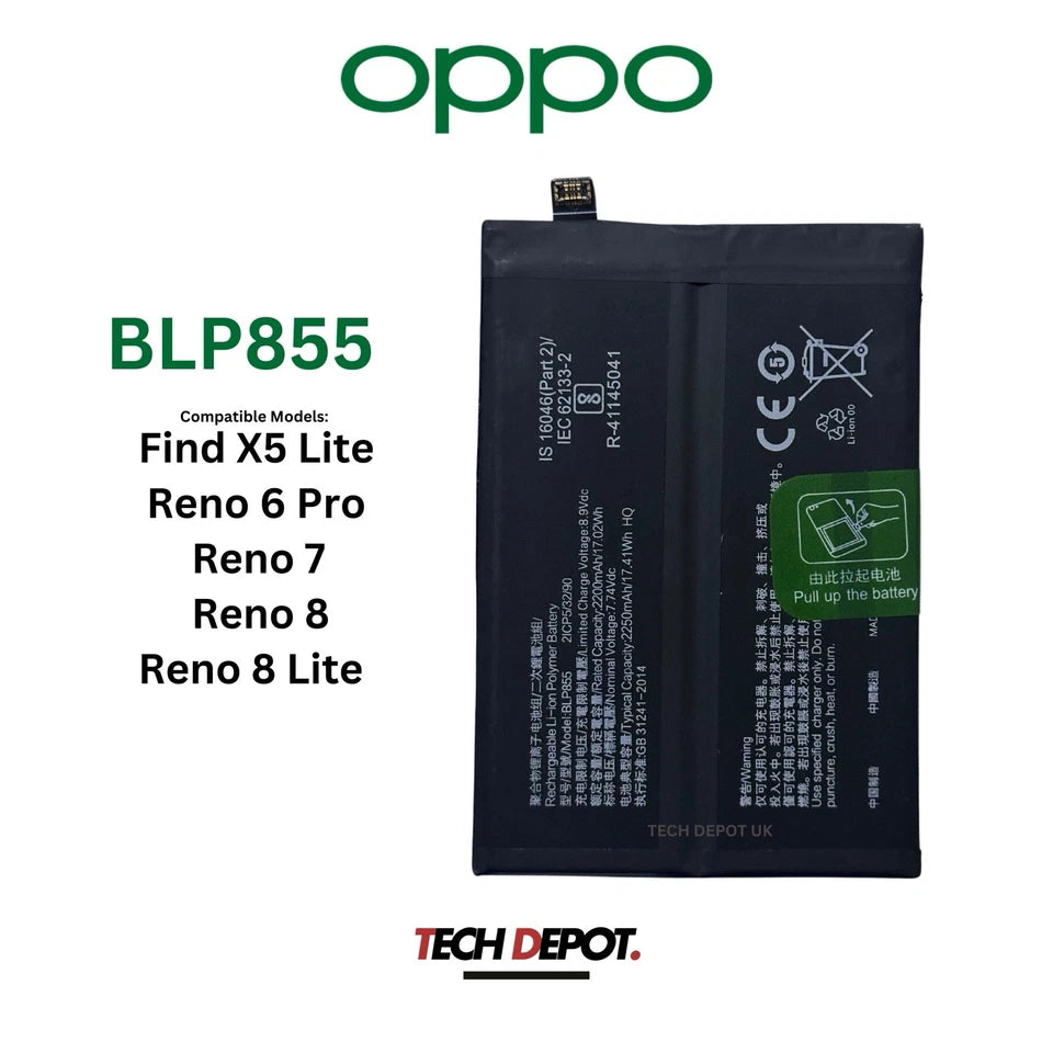 Oppo Find X5 Lite Battery Reno6 PRO, Reno7, Reno8, Reno8 Lite BLP855